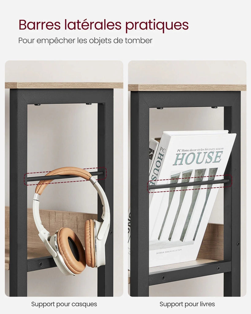 Mobile contenitore a 3 ripiani libreria in stile industriale 9 cubi per soggiorno ufficio corridoio cucina 100 x 30 x 1031 cm marrone 12_0006397