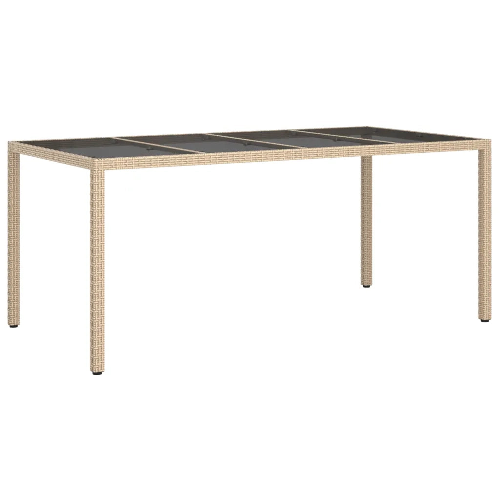 Set da Pranzo da Giardino 9 pz con Cuscini Beige in Polyrattan