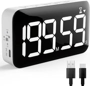 Timer Intercalare - Orologio Digitale - 2,9D x 12,5B x 7H CM - 5 Funzioni - Bianco e Nero