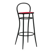 Sgabello acciaio nero con ecopelle rossa 41x44x97 - Mobili 2G
