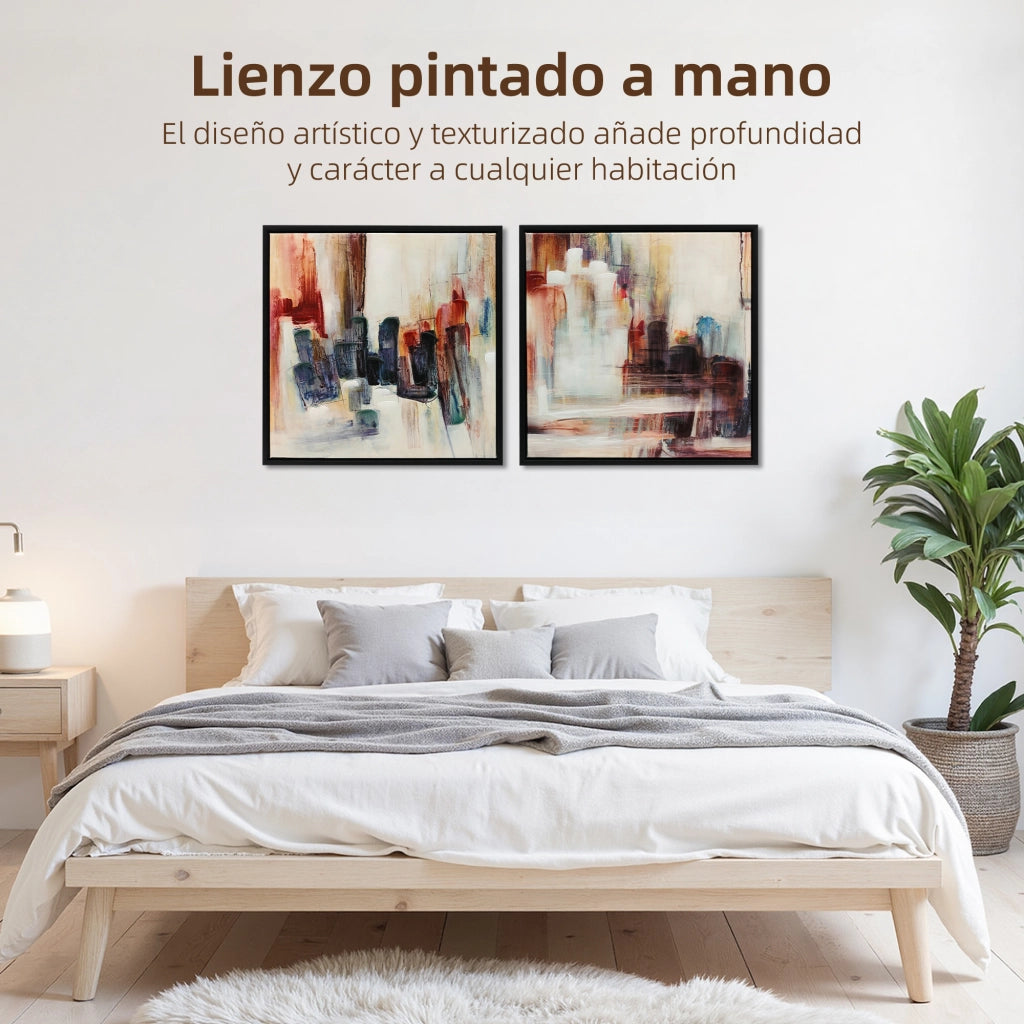 Quadro astratto su tela ¨C zephmum ¨C 40x40 cm 2 pezzi multicolore