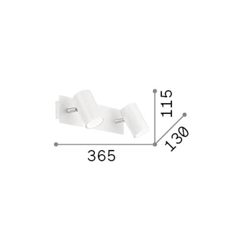 Applique Moderna Spot Metallo Nero 2 Luci Gu10