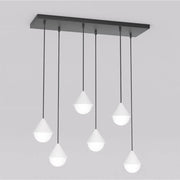 Lampada a sospensione Giro in acciaio nero e vetro