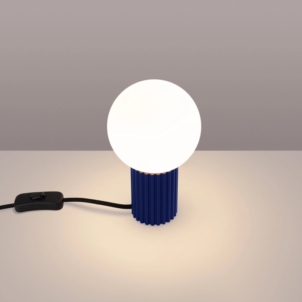 Lampada tavolo SFERA Pure Lume blu globo bianco G9 8W