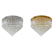 Trade Shop - Lampadario Soffitto Plafoniera Con Sfere Cristalli In Vetro Portalampada E14 A -