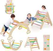 4 in 1 Set da Arrampicata per Bambini, Giocattoli da Arrampicata a Triangolo con Triangolo Arco e Salita, Ideale per Bambini 1 Anni + (Colorato)