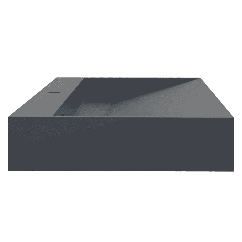 Lavandino 120x46x11 cm Blocco in Marmo/Minerale Antracite CFW9775268
