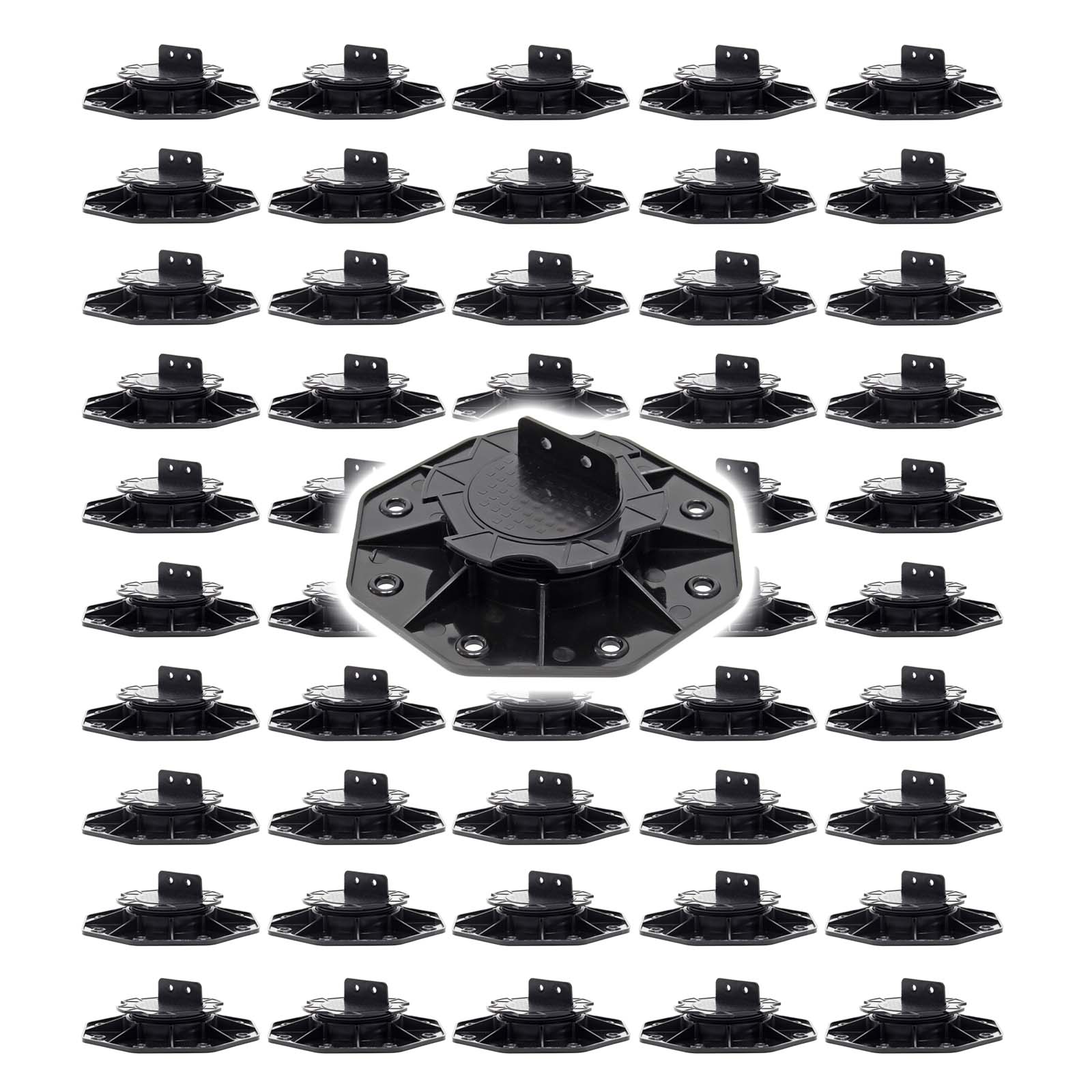 Set 50 supporti per pavimenti galleggianti, Altezza regolabile 18-25mm Max 2700 kg, Piedini per Decking