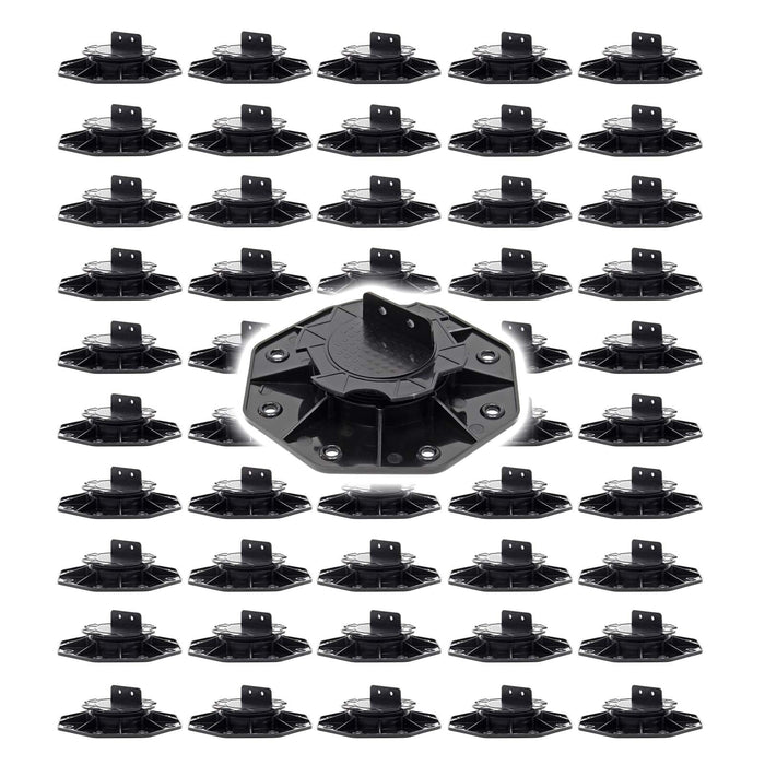 Set 50 supporti per pavimenti galleggianti, Altezza regolabile 18-25mm Max 2700 kg, Piedini per Decking