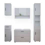 Vicco Set mobili bagno Bianco lucido 5 parti