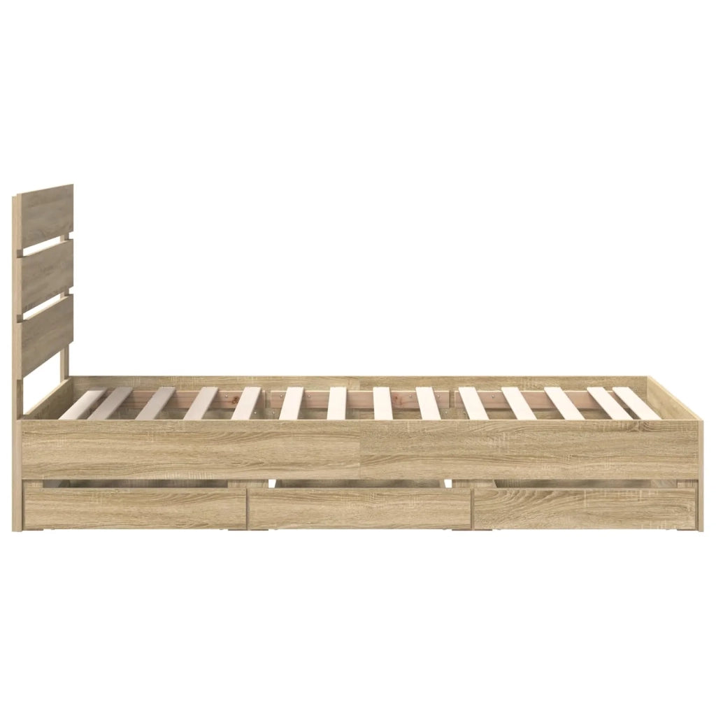 Struttura del letto con cassetto Rovere Sonoma 90 x 200 cm 3411859