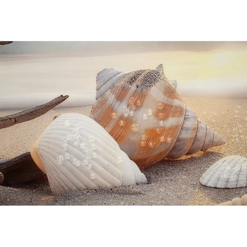 Stampa Dipinta Su Tela Laccata Beach Con Cornice -b- cm 152x4x52