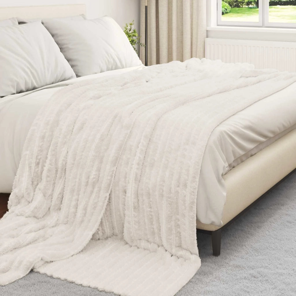 Coperte da Pile 6 pcs Crema 240 x 220 cm Panno