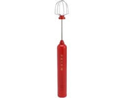 Mixer elettrico portatile per la cucina - handmixer per Latte, Cappuccino, Matcha e Uovo - Argento (Rosso)