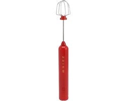 Mixer elettrico portatile per la cucina - handmixer per Latte, Cappuccino, Matcha e Uovo - Argento (Rosso)