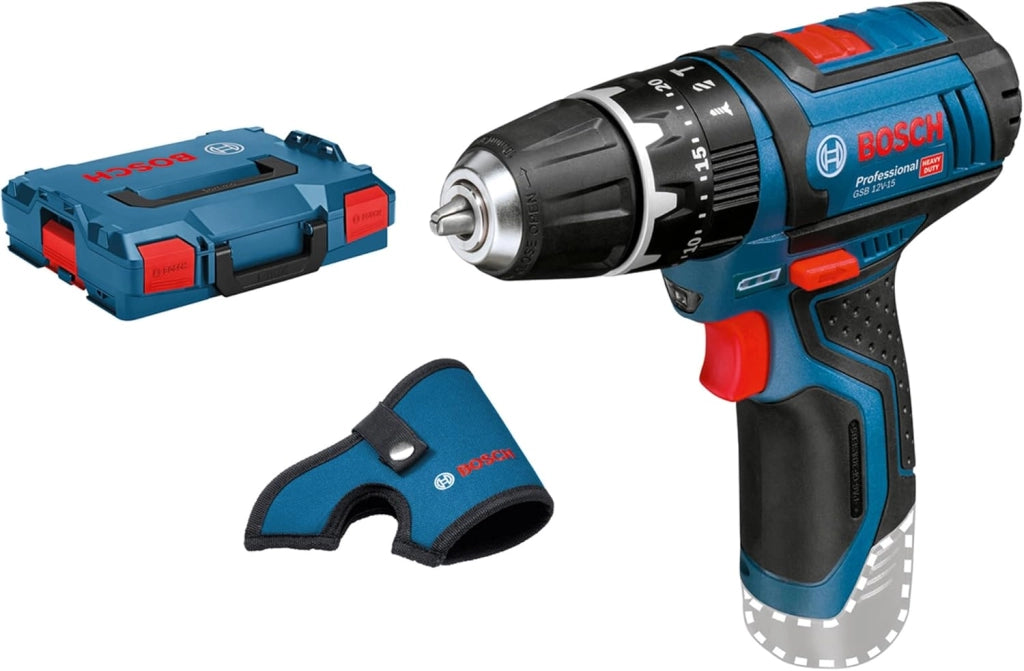 Bosch Professional 12V System Trapano-Avvitatore con Percussione a Batteria Gsb 12V-15, Batteria e Caricabatteria Non Include, in Scatola di Cartone