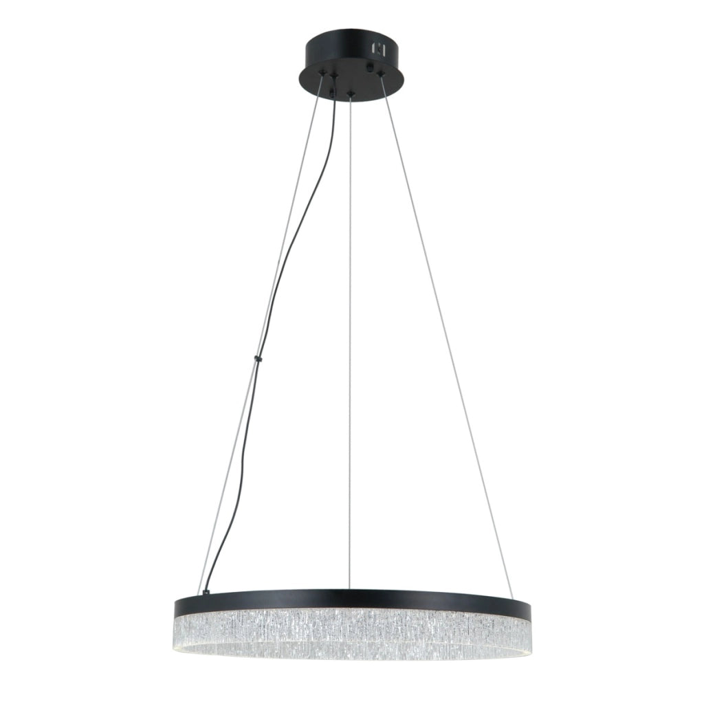 Lampada sospesa LED anello nera Pantal Italux