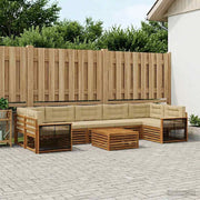 Set di divani da esterno 8 pz Naturale e Beige 3383146