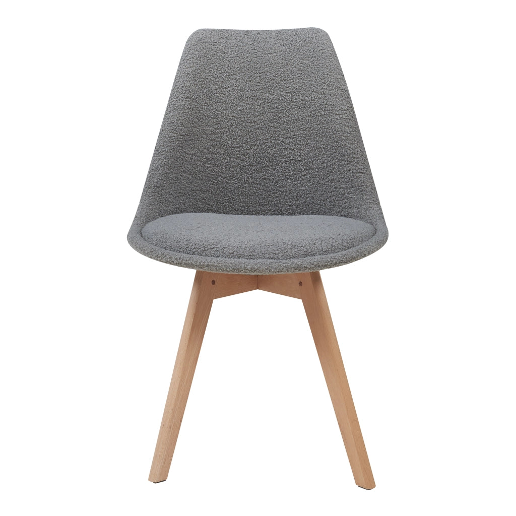 Set Fläten di 4 Sedie da Sala con Seduta Imbottita Rivestimento in Tessuto Bouclé Grigio [en.casa]