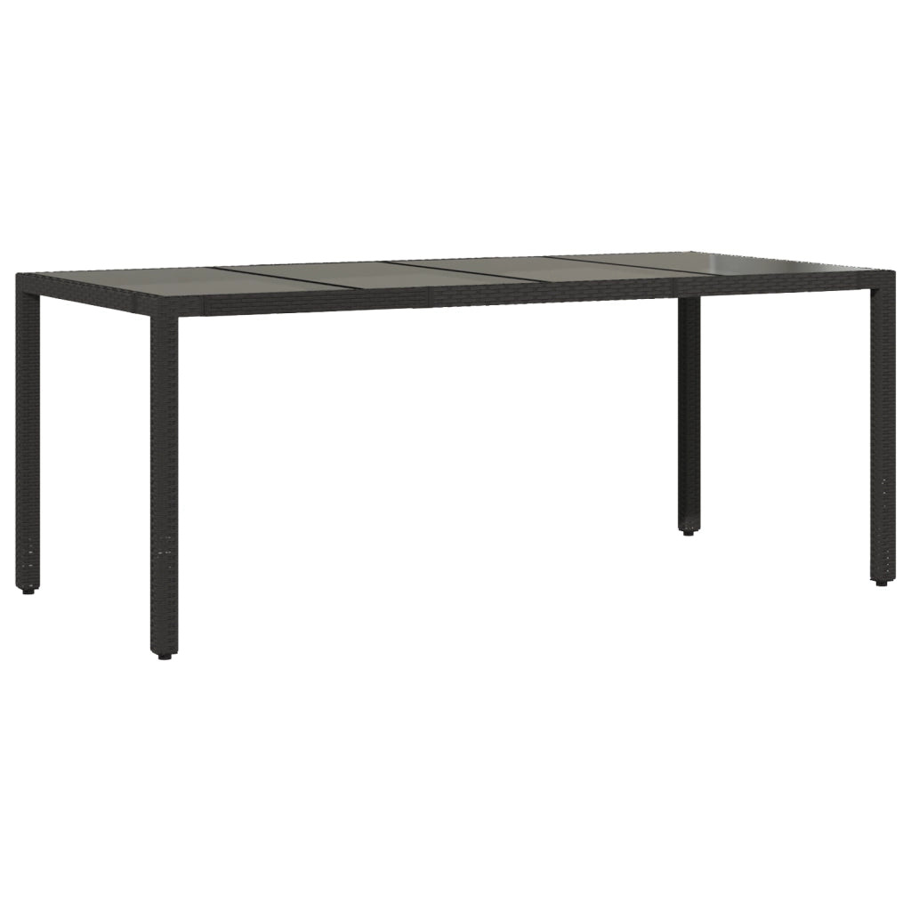 Set da pranzo da giardino 7 pezzi nero in polyrattan