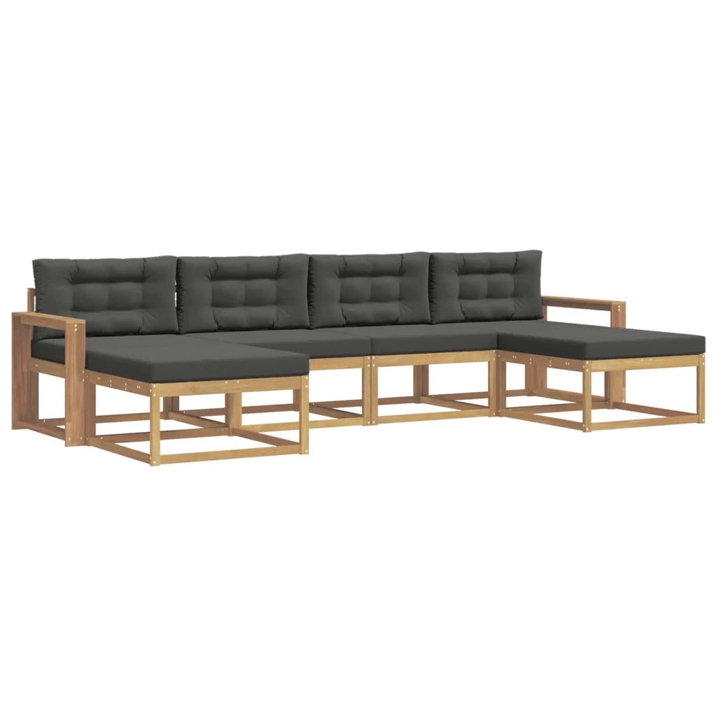 Set di divani da esterno con cuscino 6 pcs Bianco e Antracite 3386836