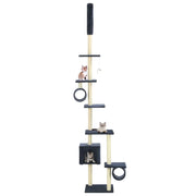 Albero per Gatti con Pali Tiragraffi in Sisal 260 cm Blu Scuro 170536