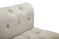 Panchetta Paris 120x40x60 cm in Legno Spugna Metallo e Poliestere Crema Nero e Oro