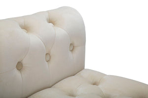 Panchetta Paris 120x40x60 cm in Legno Spugna Metallo e Poliestere Crema Nero e Oro