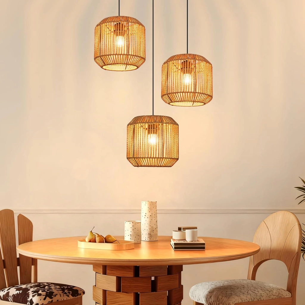 Lampada a sospensione ZMH vintage E27 nera a 3 luci (lampadina non inclusa)