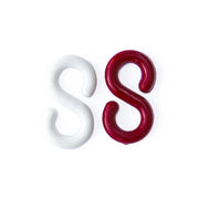 Gancio a S Ã˜ 8 mm. in plastica bianca e rossa - 4 pz.