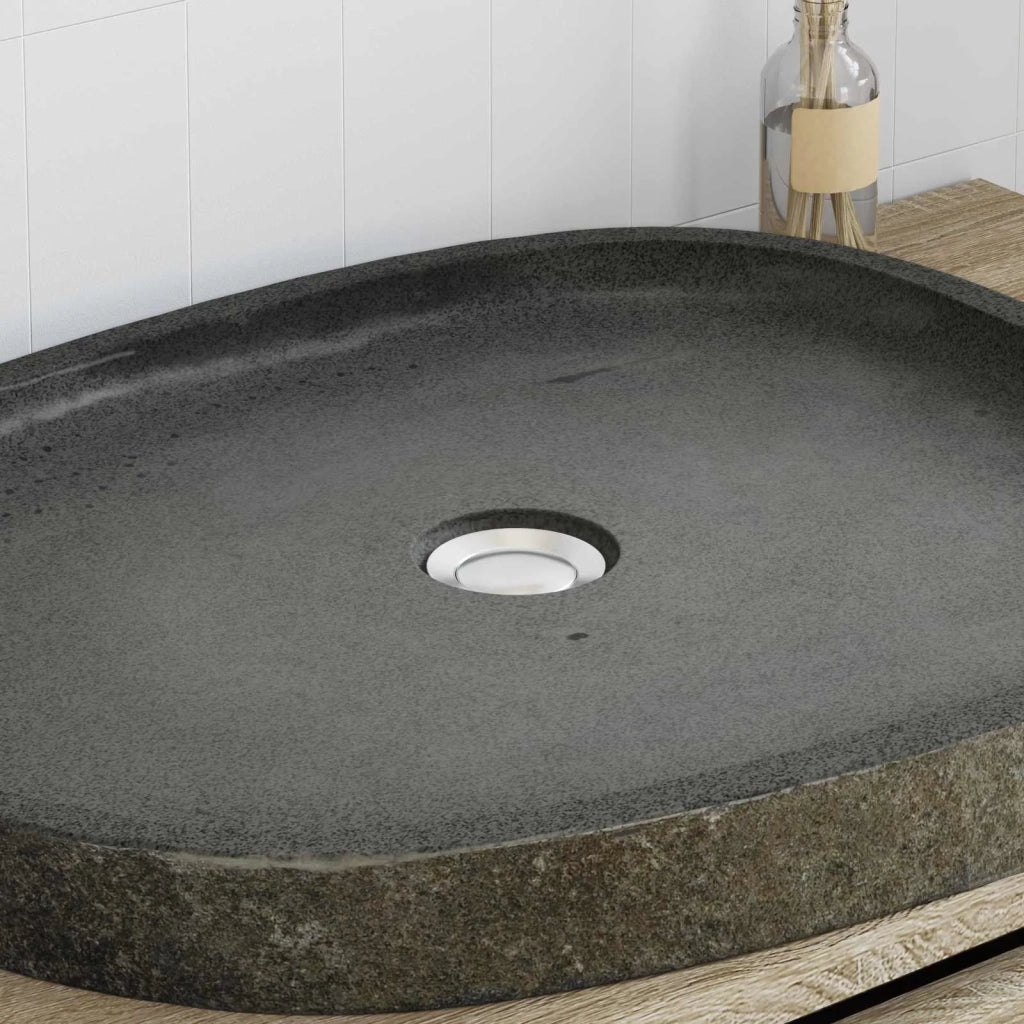 Lavabo Grigio 65 x 50 x 6 cm Pietra fiume 4103955
