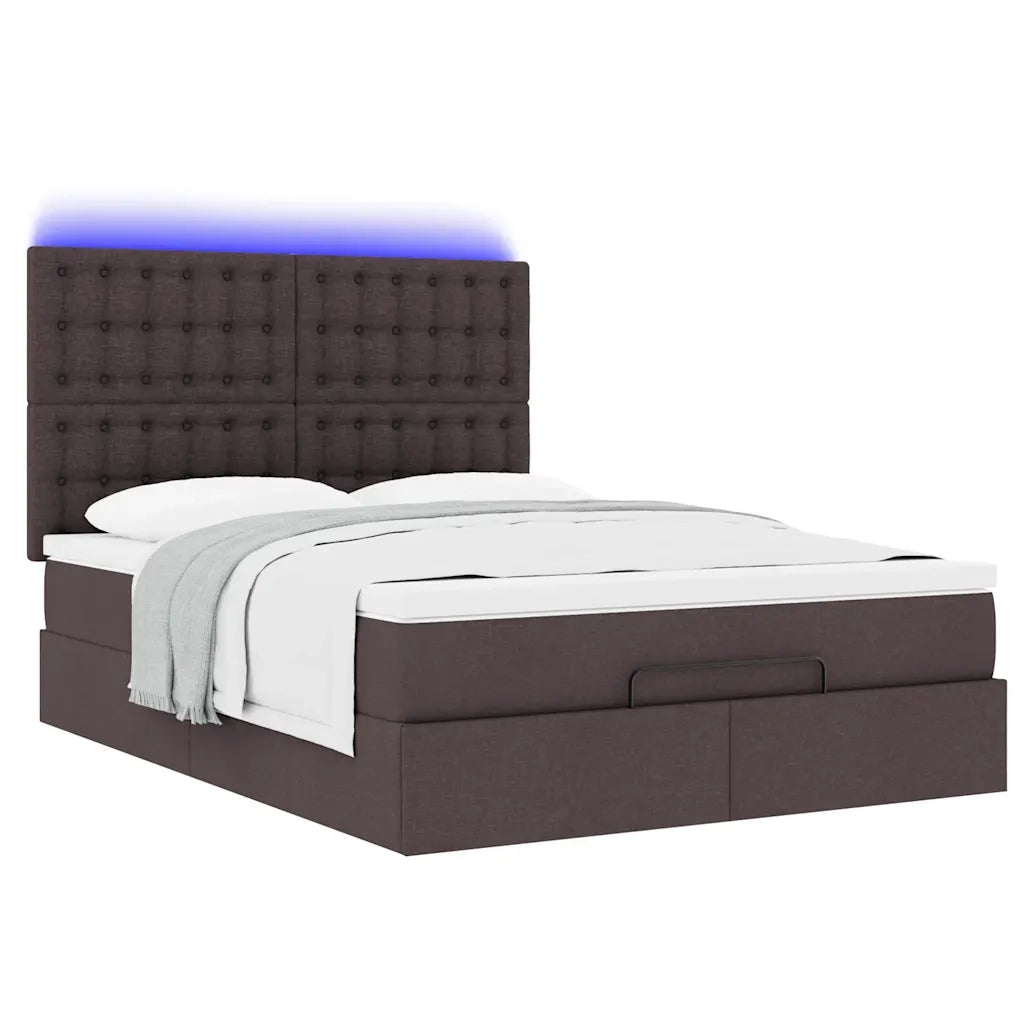 Struttura Letto Pouf con Materasso 140x200 cm in Tessuto 3314179