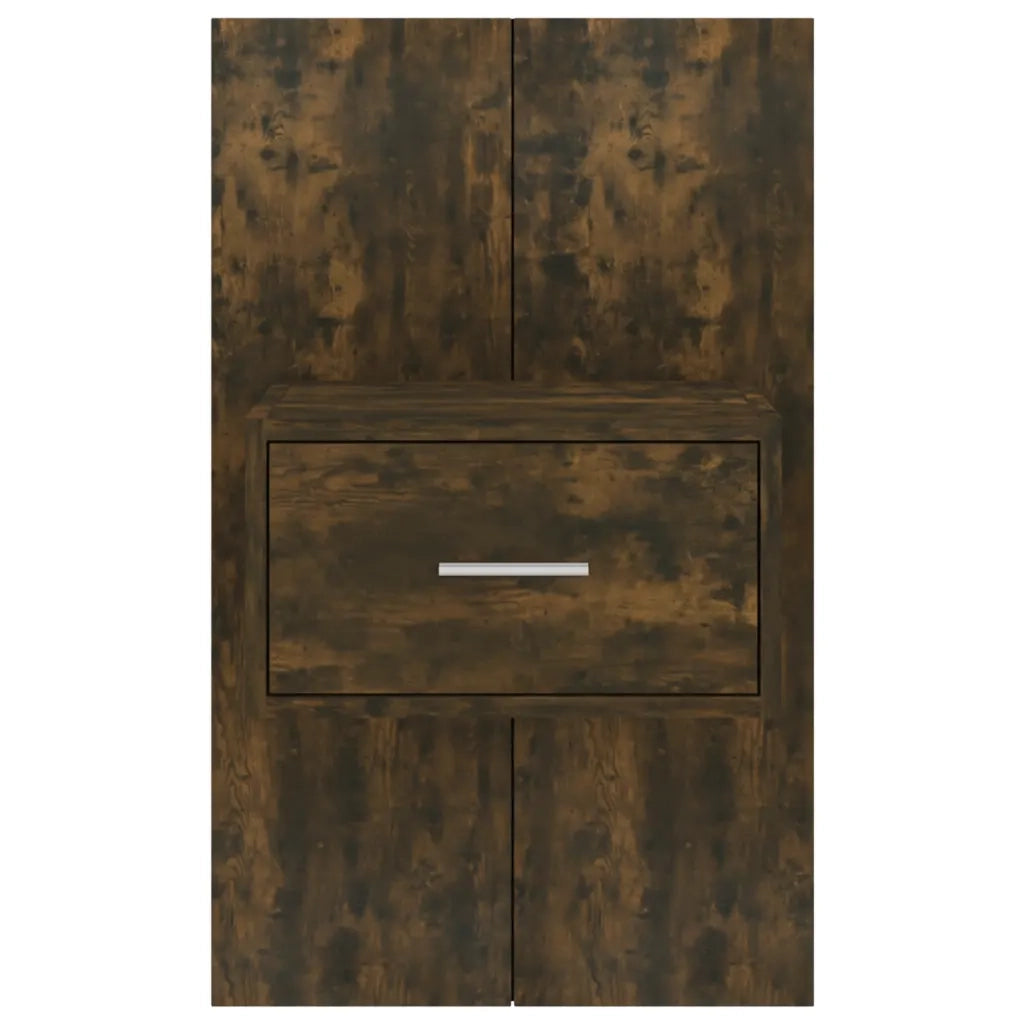 Comodini a Muro 2 pz-Set di 2 Tavolino da notte Rovere Fumo 988428