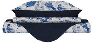 Copripiumino 1 Piazza e Mezzo Double Face con Federe Stampato Foglie