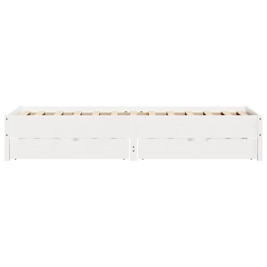 Letto senza Materasso Bianco 90x200 cm Legno Massello di Pino