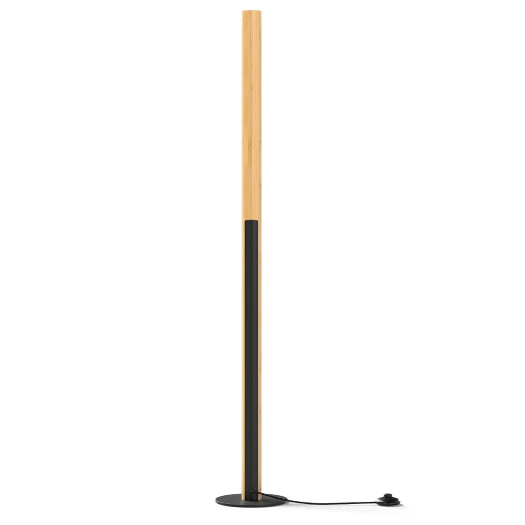 Lampada da terra 18 cm x 122 cm dimmerabile e tre temperature moderna atmosfera accogliente in bambù naturale 20_0017152