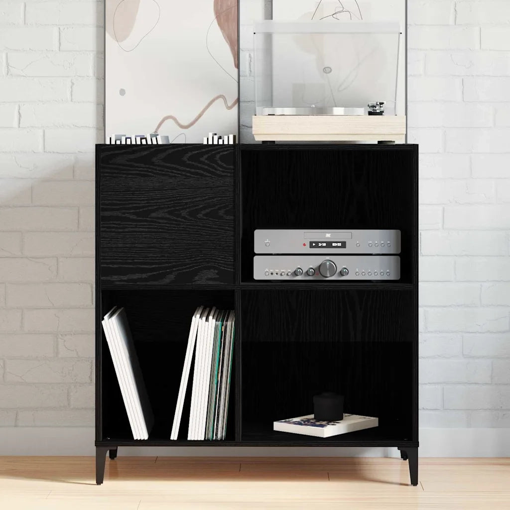 Mobile porta vinili Rovere Nero 84,5 x 38 x 89 cm 862871