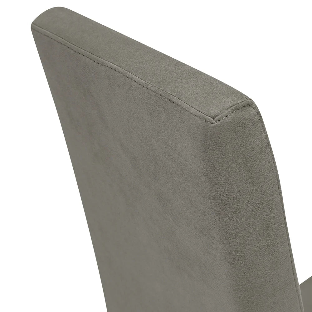 Sedia imbottita per sala da pranzo EDI NEW, MADE IN ITALY, design moderno, rivestimento in tessuto idrorepellente effetto camoscio, gambe in legno in tinta, colore Grigio