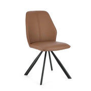 Set di 4 Sedie Imbottite in Similpelle con Gambe in Acciaio - LEO