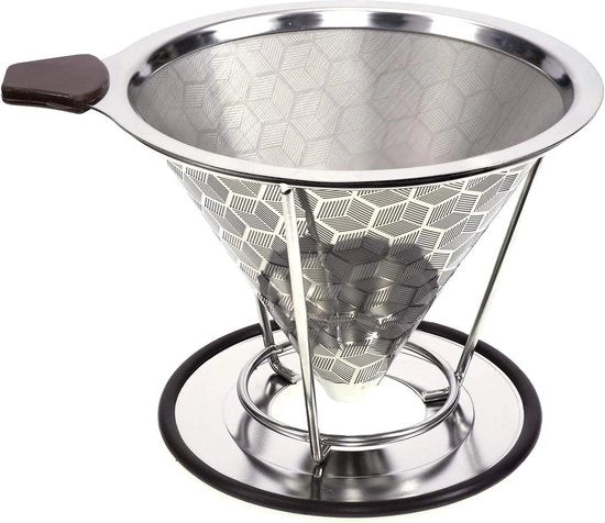 Filtro conico riciclabile per caffè senza residui di carta - geometria a volume