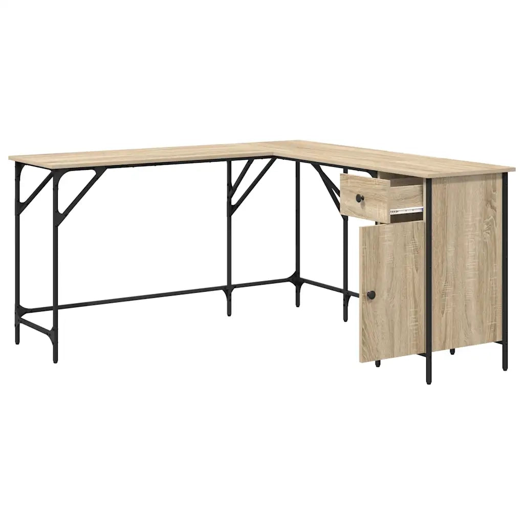 Scrivania Rovere Sonoma 141x141x75 cm in Legno Multistrato 837598