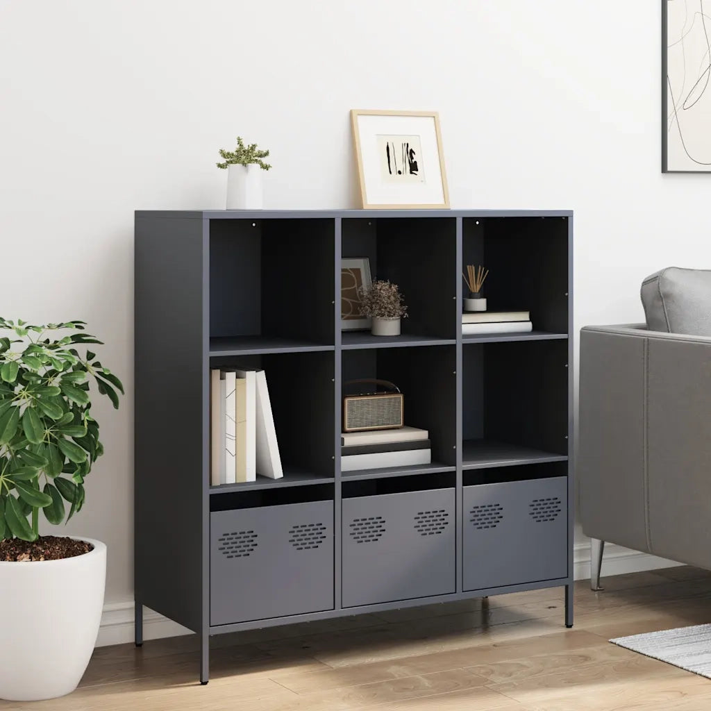 Credenza Antracite 101,5x39x103,5 cm Acciaio 851390