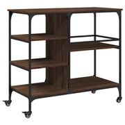 Carrello Cucina Rovere Marrone 100x45x89,5 cm Legno Multistrato CFW2265589