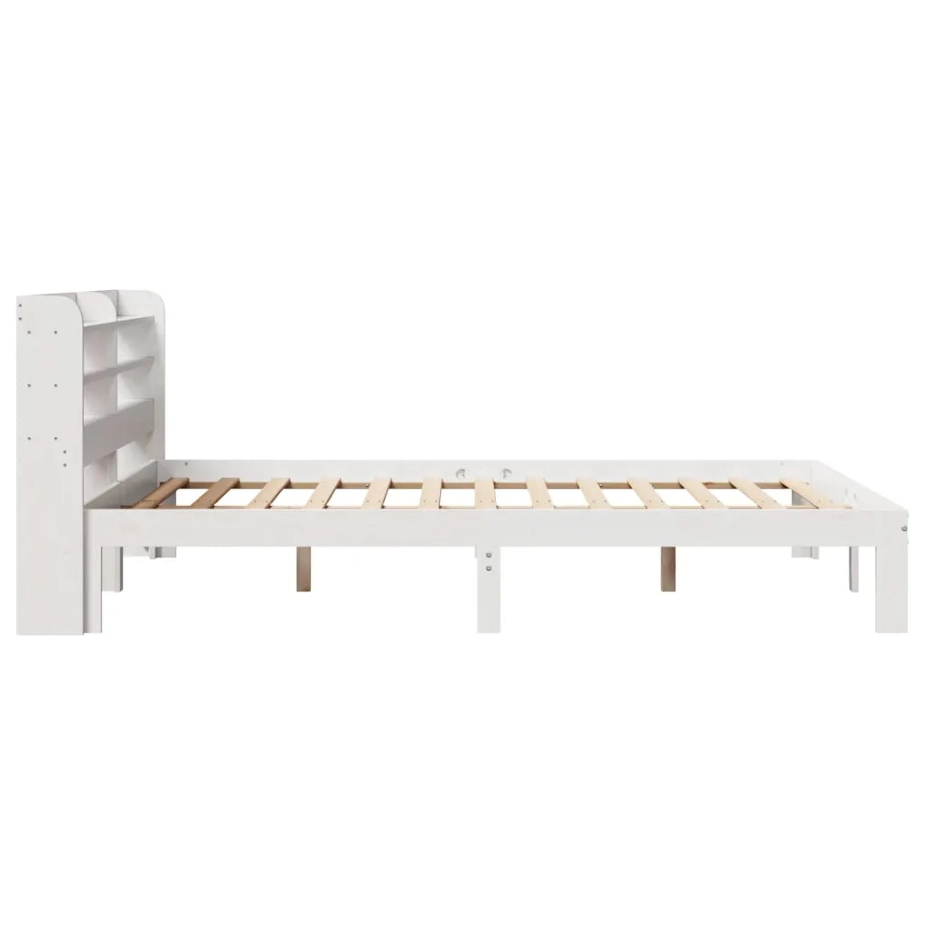 Giroletto con Testiera-Struttura Letto con testiera Bianco 150x200 cm Legno Massello di Pino 993695