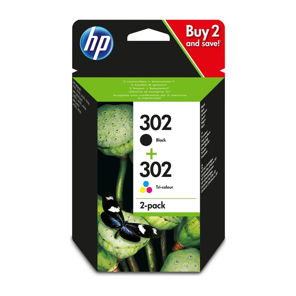 HP 302 Confezione doppia Cartucce originali per inchiostro nero/tricromia