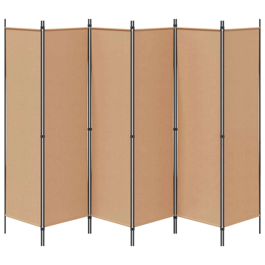 Divisore per Stanza a 6 Pannelli Beige 300 x 180 cm Tessuto