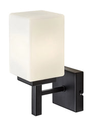 Applique bagno Zenkai nero vetro bianco E14 IP44 Rabalux