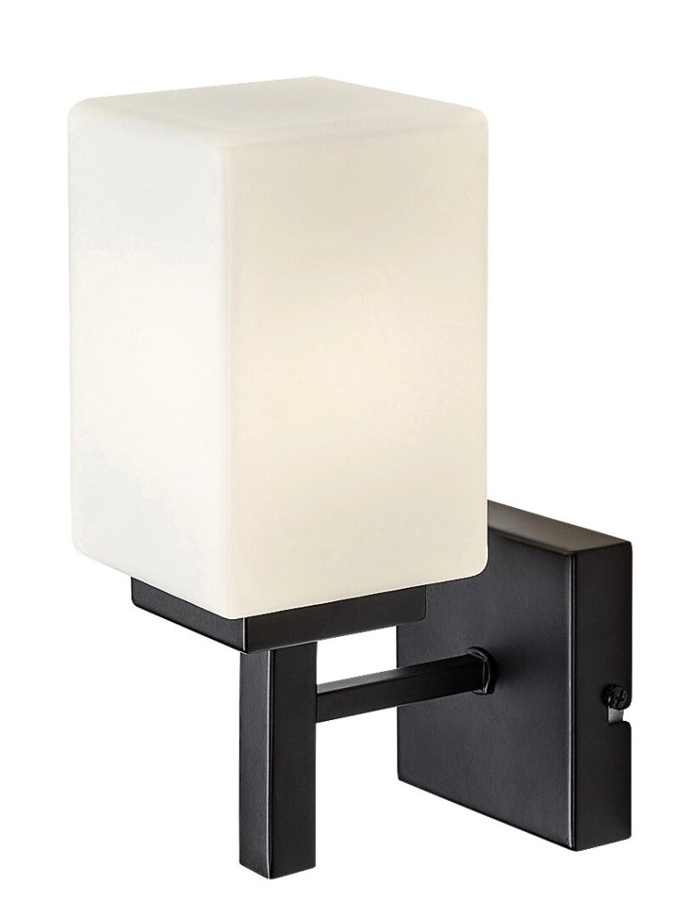Applique bagno Zenkai nero vetro bianco E14 IP44 Rabalux