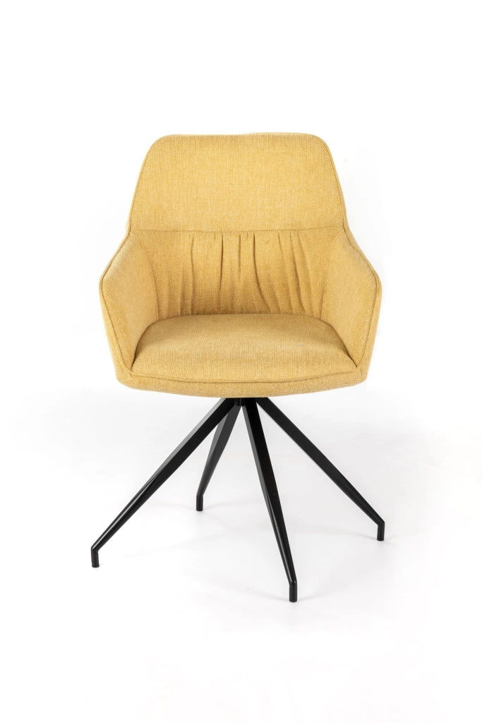 Set 4 Sedie 56x56xH87 cm in Tessuto Gaia Giallo