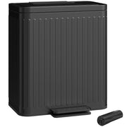 Bidone doppio per cucina ¨C zephmum ¨C 2x20L, interno estraibile, pedale, 45.5x36.5x51cm, nero